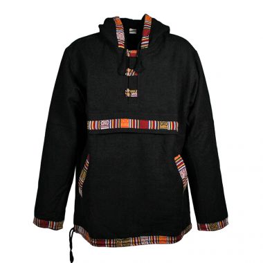 Black Bhutan Trimmed Jacket